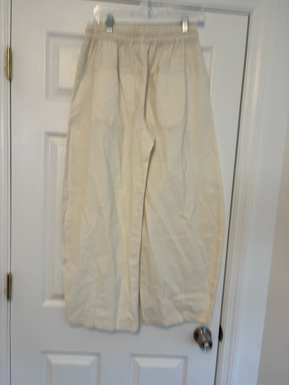Free People Lex Embroidered Pull On Barrel Pants Ivory Size Small Linen Blend - Picture 7 of 14